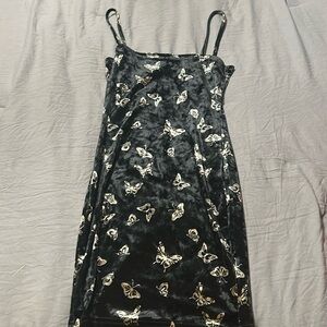 Velvet Black butterfly dress